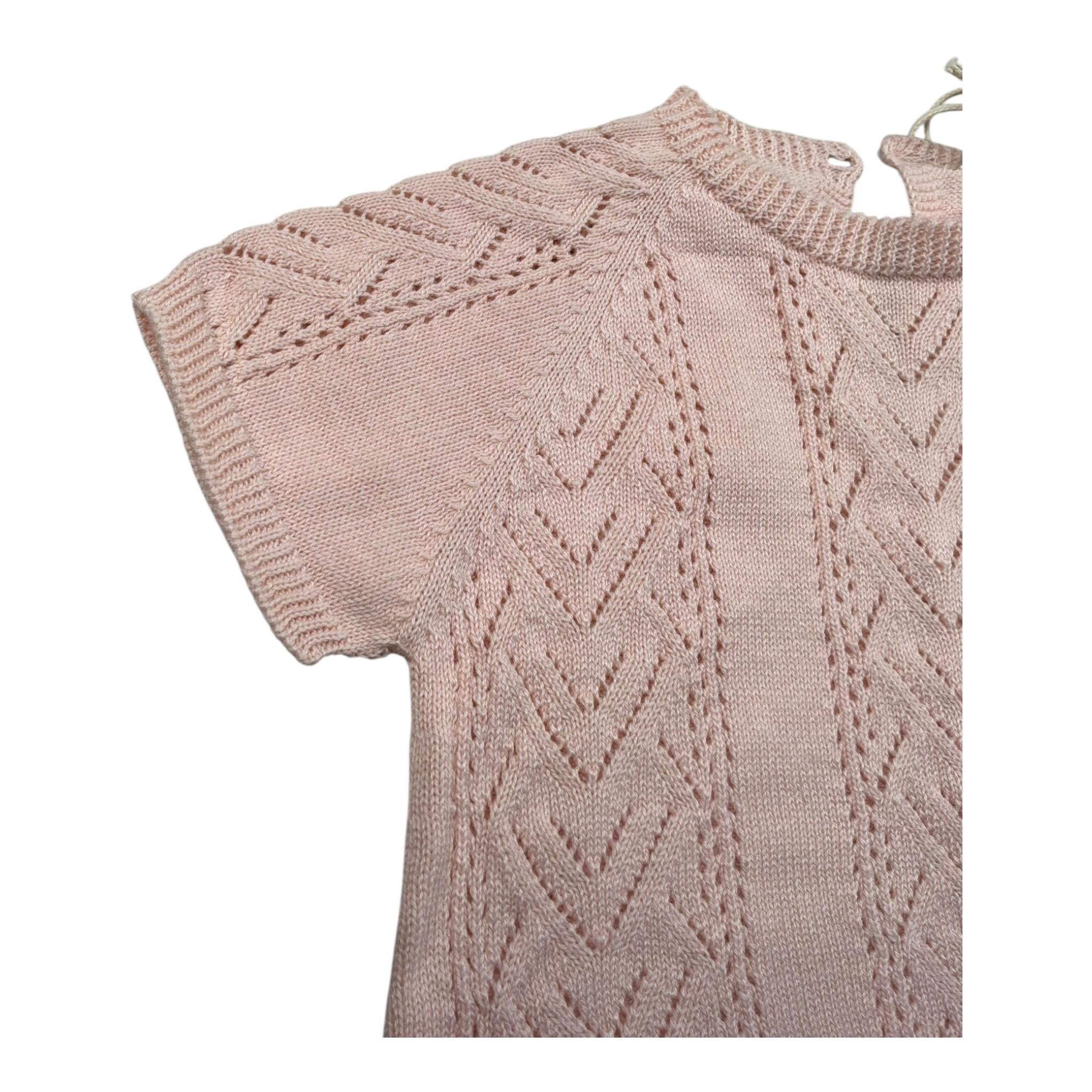Wedoble Pagliaccetto Mezza Manica Tinta Unita con Trafori per Neonata V2502305B ROSA WEDOBLE 