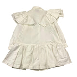 Simonetta Long Sleeve Shirt Dress Solid Color With White Ruffles For Baby Girl
