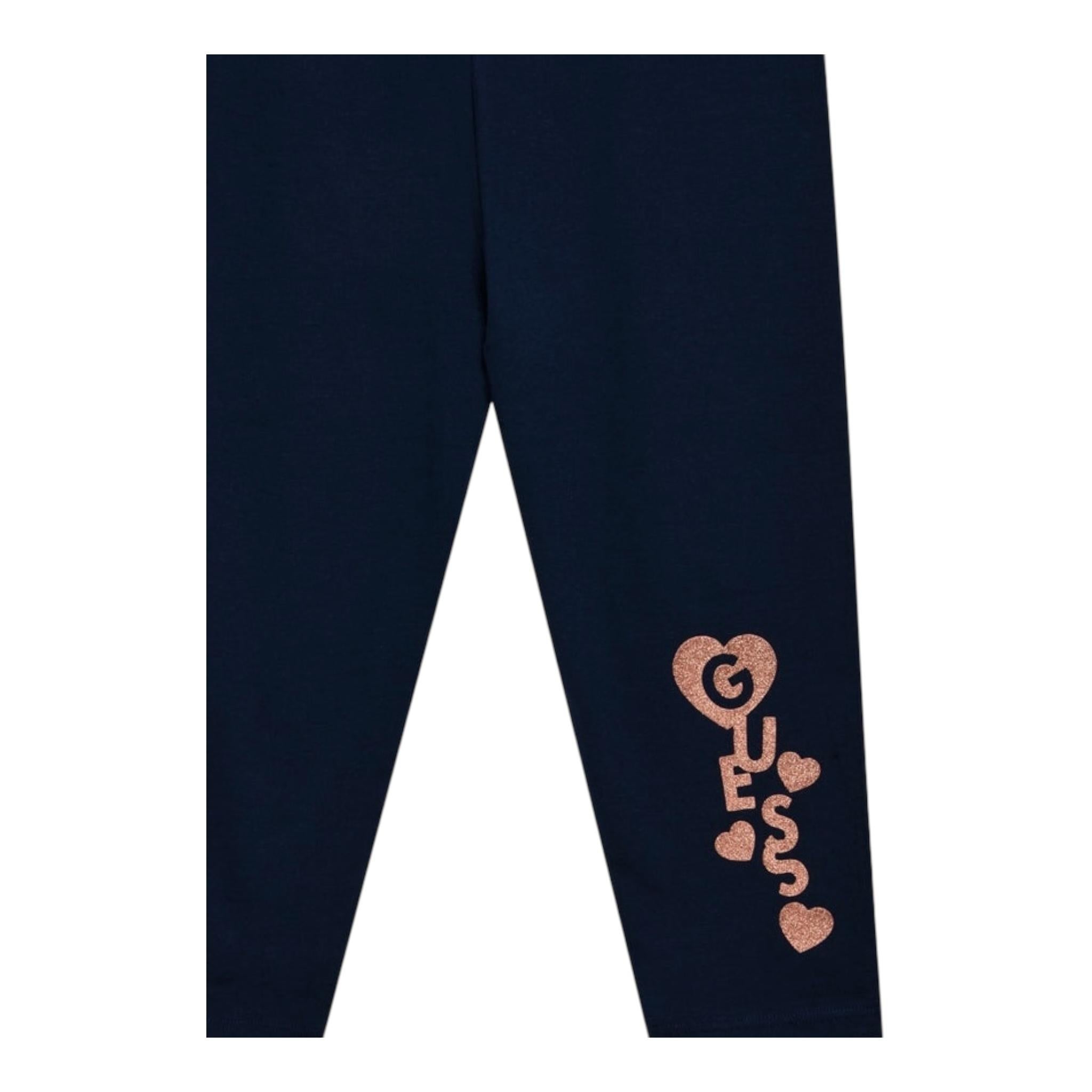 Guess Leggina Tinta Unita con Stampa per Bambina K5GB03J1314 BLU GUESS 