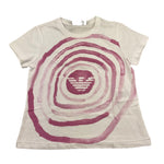 Emporio Armani T-Shirt Girocollo Tinta Unita con Ricami Logo per Bambina 3RD3D01 BIANCO EMPORIO ARMANI 