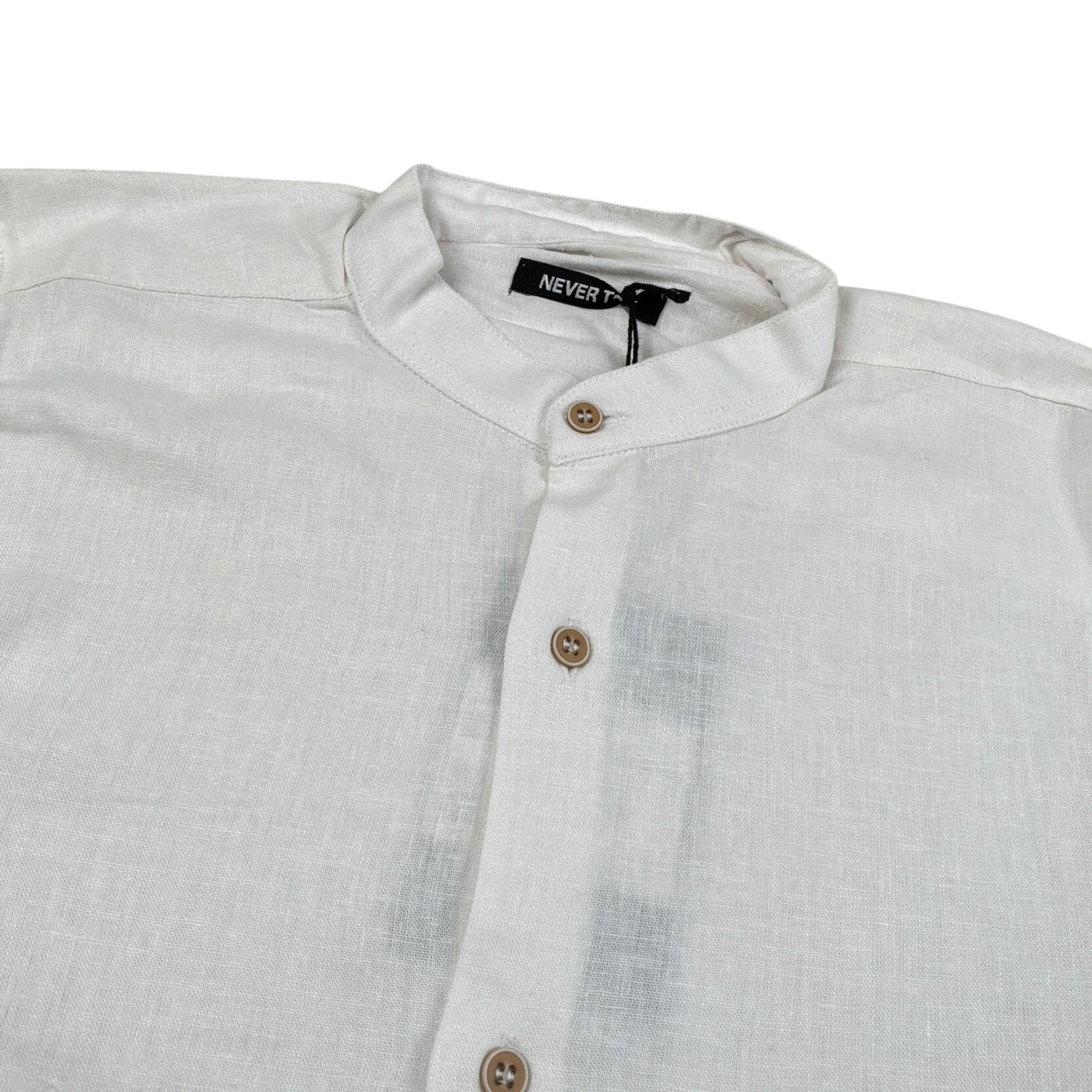 Never Too Camicia Manica Lunga tinta unita Collo Coreano Panna per Bambino 1988 PANNA NEVER TOO 