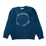 TRUSSARDI maglia girocollo tinta unita con stampa Blu per Neonato TIA24063MAN BLU TRUSSARDI 