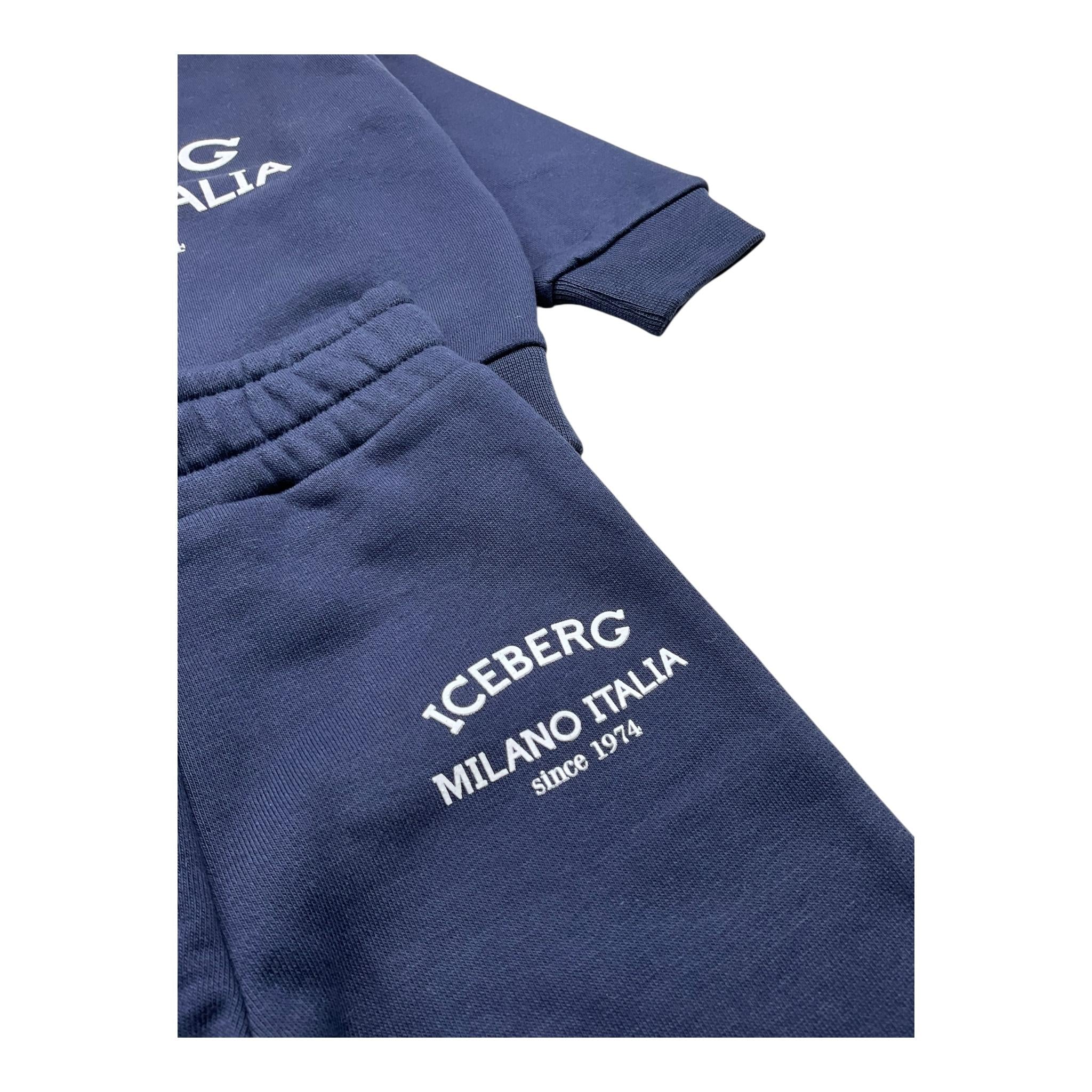 ICEBERG completo 2pz tinta unita felpa-pantalone Blu per Neonato COMICE5300BXXN BLU ICEBERG 
