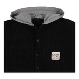 N°21 camicia manica lunga tinta unita con cappuccio in contrasto Nero per Bambino N21778 NERO N°21 