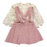 CALAMARO completo 2pz camicia-salopette bicolore Bianco/rosa per Neonata 11013 BIANCO/ROSA CALAMARO 