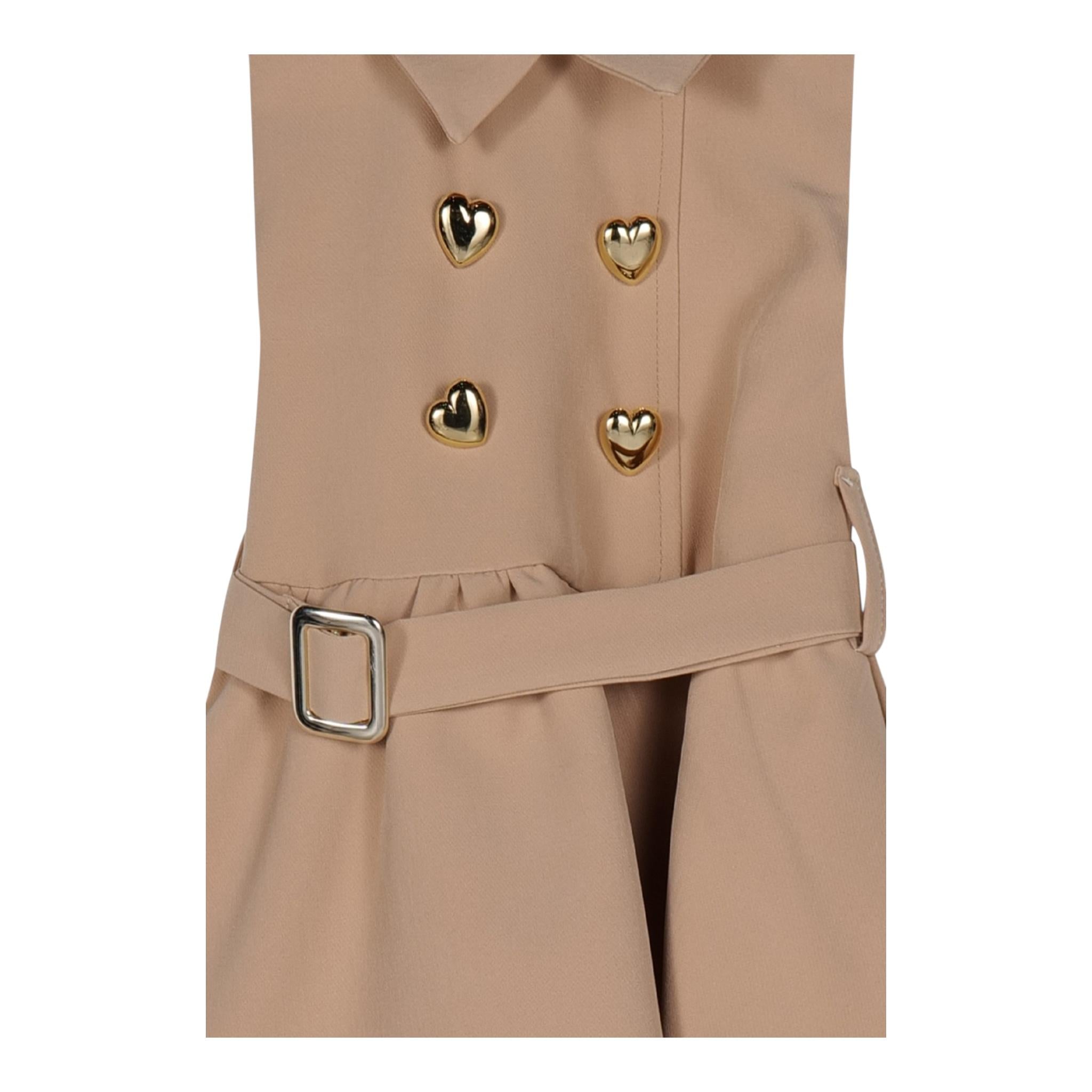 FUN & FUN abito giromanica tinta unita cn bottoni Beige per Neonata FNDR00399 BEIGE FUN & FUN 