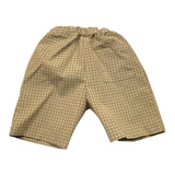 Zero Ampere Bermuda Solid Color With Beige Check Pattern For Newborn