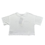 Hinnominate T-Shirt Crop Girocollo Tinta Unita con Stampa per Bambina 3646MY00017 BIANCO HINNOMINATE 
