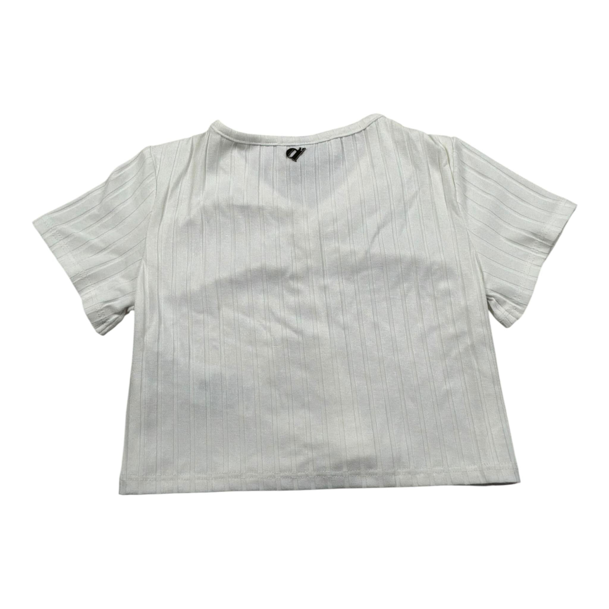 Dixie T-Shirt Tinta Unita Modello Crop per Bambina MBB4070G74 BIANCO DIXIE 