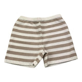 Little Bear Short Knitted Striped Pattern White/Beige For Girls