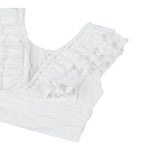 Fun & Fun Top Giromanica Tinta Unita con Rouches per Bambina FNCJSH00983 BIANCO FUN & FUN 