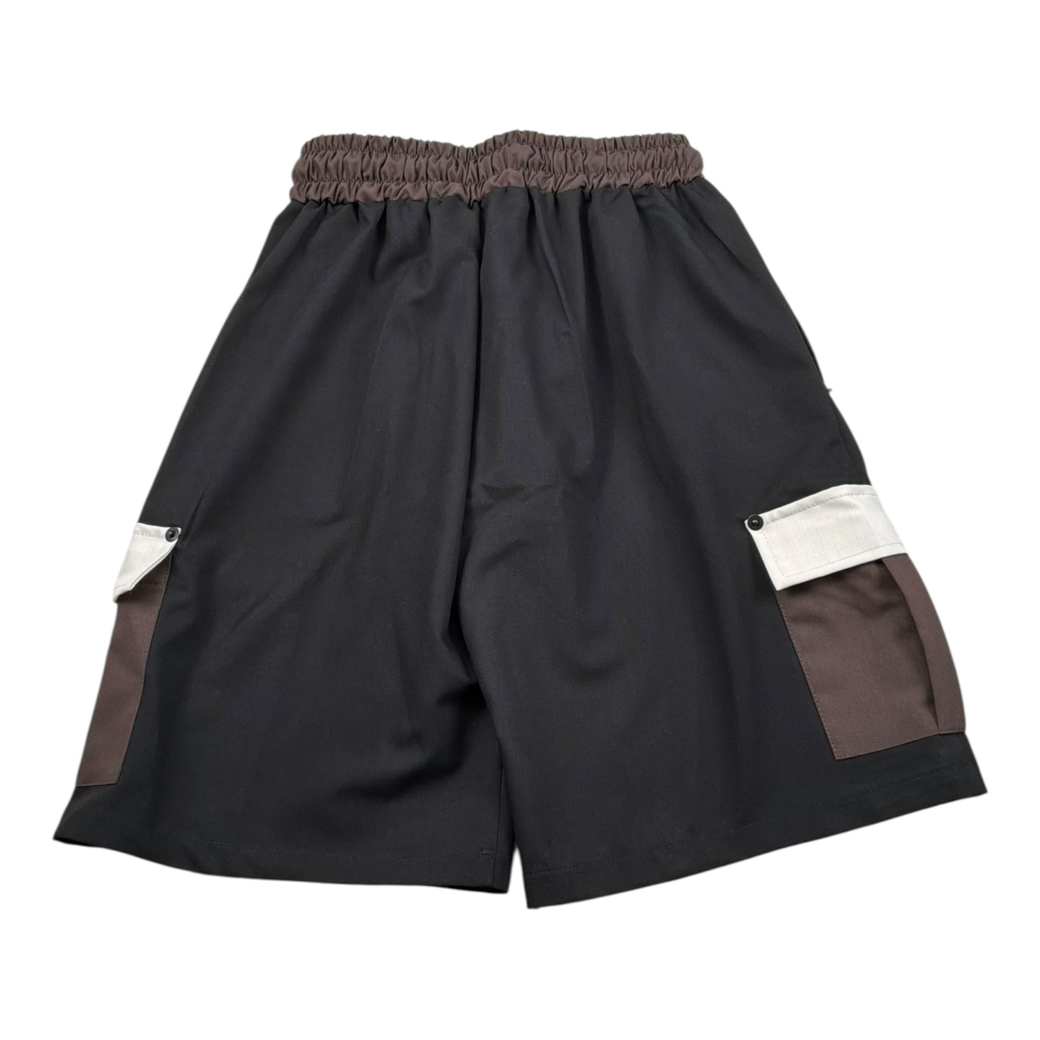 Duepuntozero Bermuda Bicolore con Tasconi per Bambino BMBTASC NERO DUEPUNTOZERO 