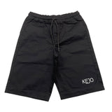 Kejo Solid Color Bermuda Shorts With Elastic Waist Black For Boys