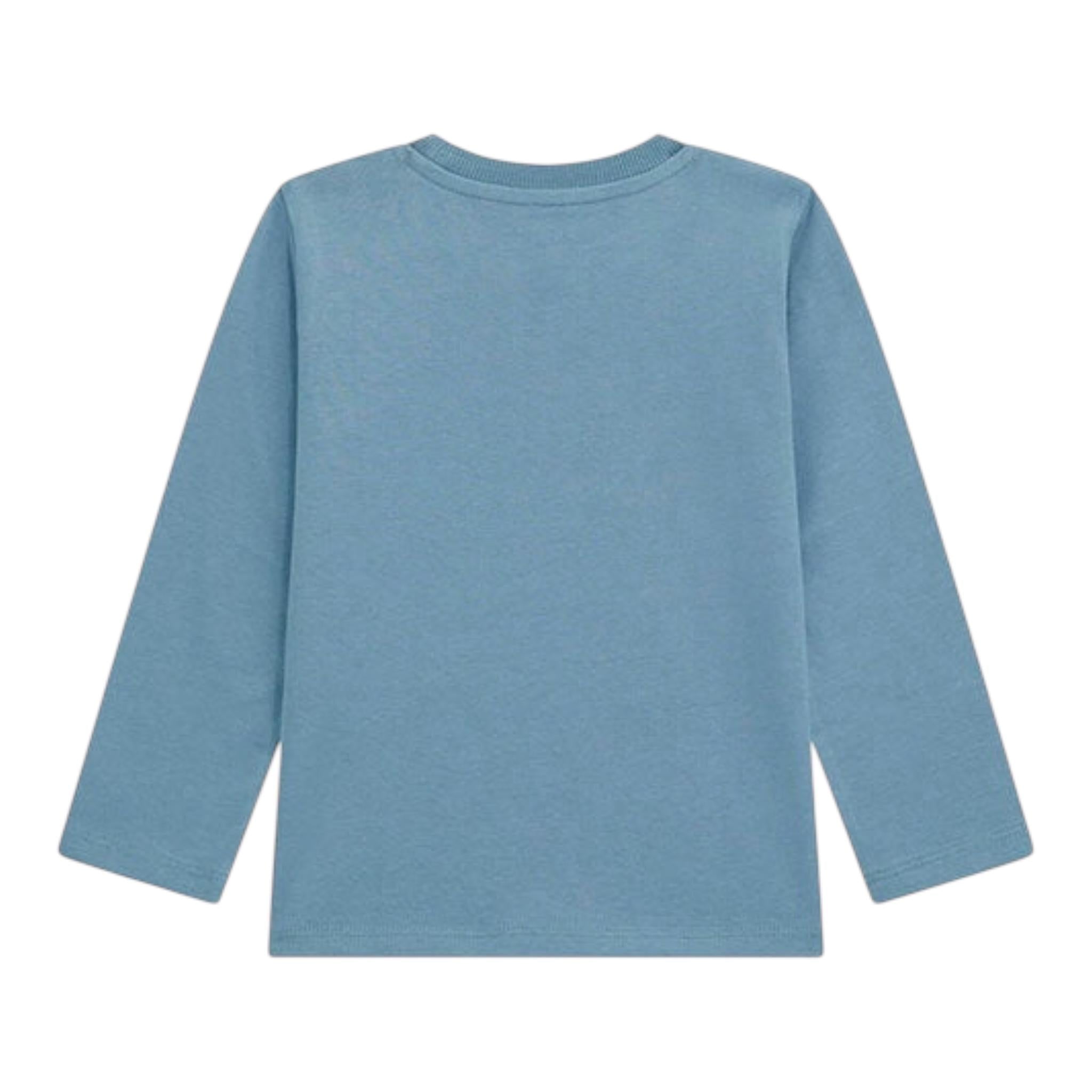 Guess Shirt Girocollo Tinta Unita con Stampa per Bambino N5RI26K8HM4 PETROLIO GUESS 
