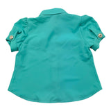 Odi Et Amo Solid Color Aqua Green Half Sleeve Shirt for Girls