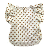 Lu Lu By Miss Grant Solid Color Polka Dot Pattern White/Beige Sleeveless Shirt For Girls