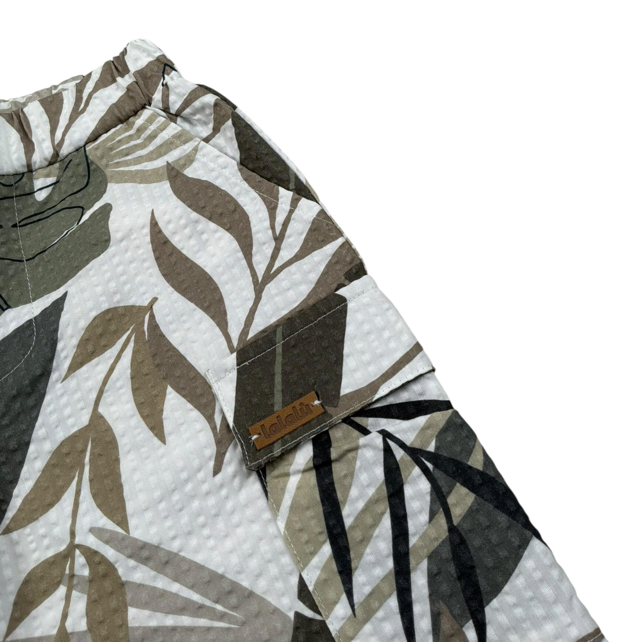 Lalalu' Bermuda Tinta Unita con Elastico In Vita per Bambino BML250PBX BIANCO LALALU' 