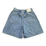 Maison Margiela Solid Color Denim Shorts With Elastic Waist Light Blue For Girls