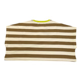 Dou Dou T-Shirt Girocollo Bicolore con Fantasia A Righe per Bambina DW8A21 BIANCO/BEIGE DOU DOU 