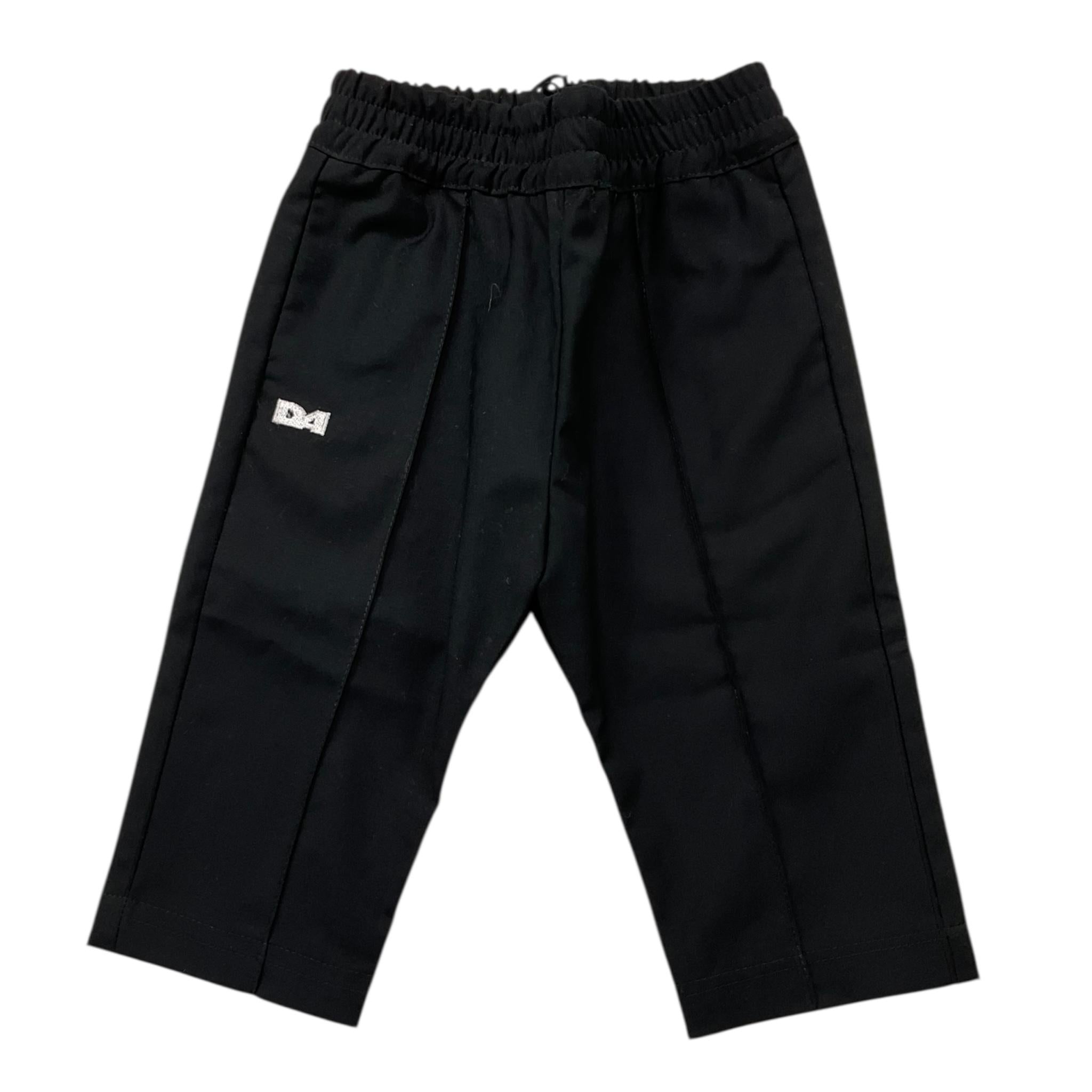 DANIELE ALESSANDRINI pantalone tinta unita con logo Nero per Neonato 1291P00043 NERO DANIELE ALESSANDRINI 