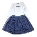 MOSCHINO completo 2pz shirt-gonna bicolore Bianco/blu per Bambina HDK035 BIANCO/BLU MOSCHINO 