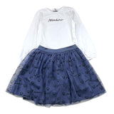MOSCHINO completo 2pz shirt-gonna bicolore Bianco/blu per Bambina HDK035 BIANCO/BLU MOSCHINO 