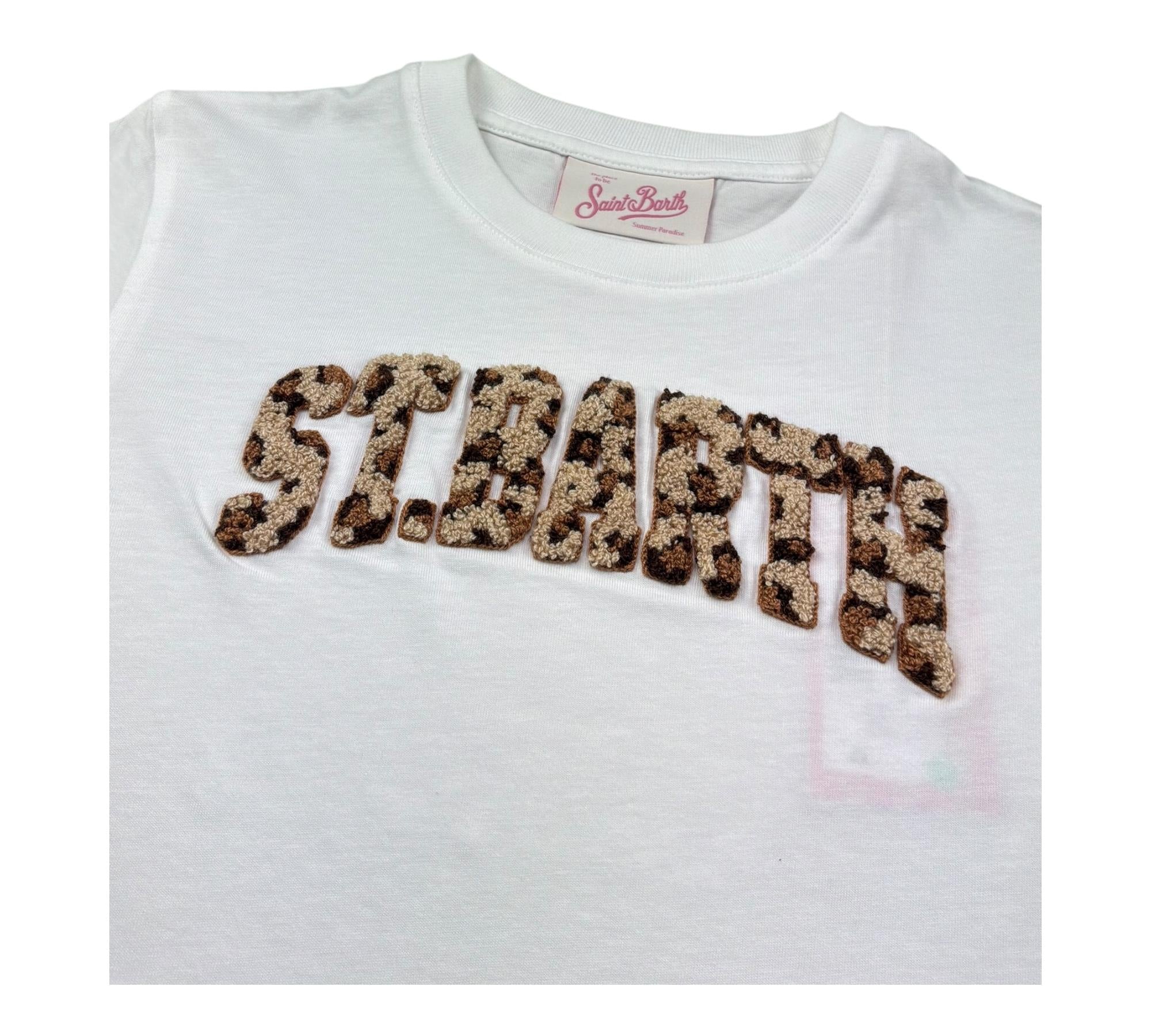 Saint Barth Abito Mezza Manica Tinta Unita con Frange per Bambina ABBEY1 BIANCO SAINT BARTH 