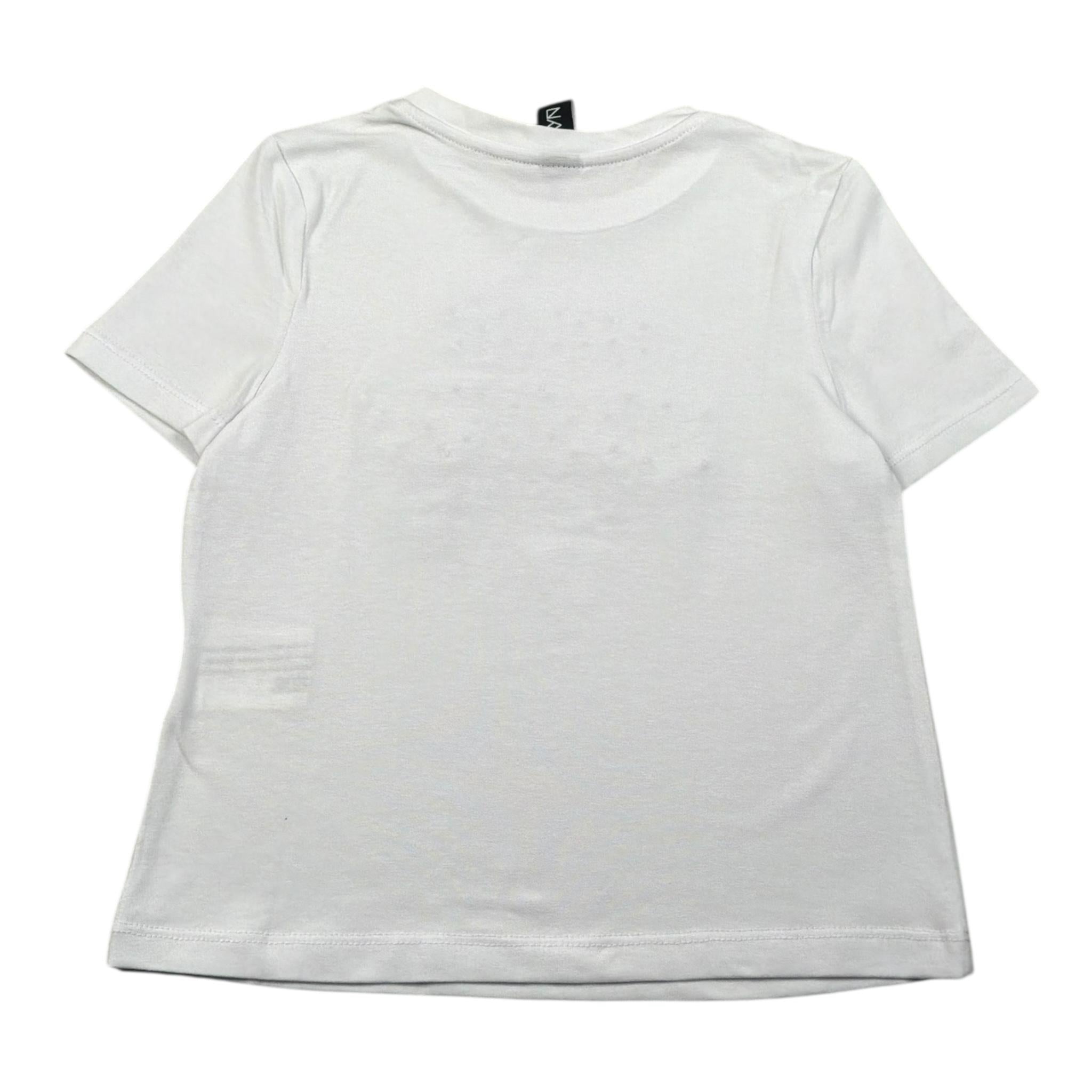 Naice T-Shirt Girocollo Tinta Unita con Stampa In Contrasto per Bambina 24128 BIANCO NAICE 