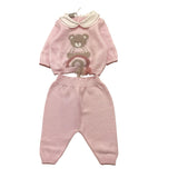 MARLU' completo 2pz maglia-pantalone tinta unita con stampa Rosa per Neonata IG5450 ROSA MARLU' 