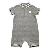 Tartine Et Chocolat Plain Gray Half Sleeve Romper For Newborn
