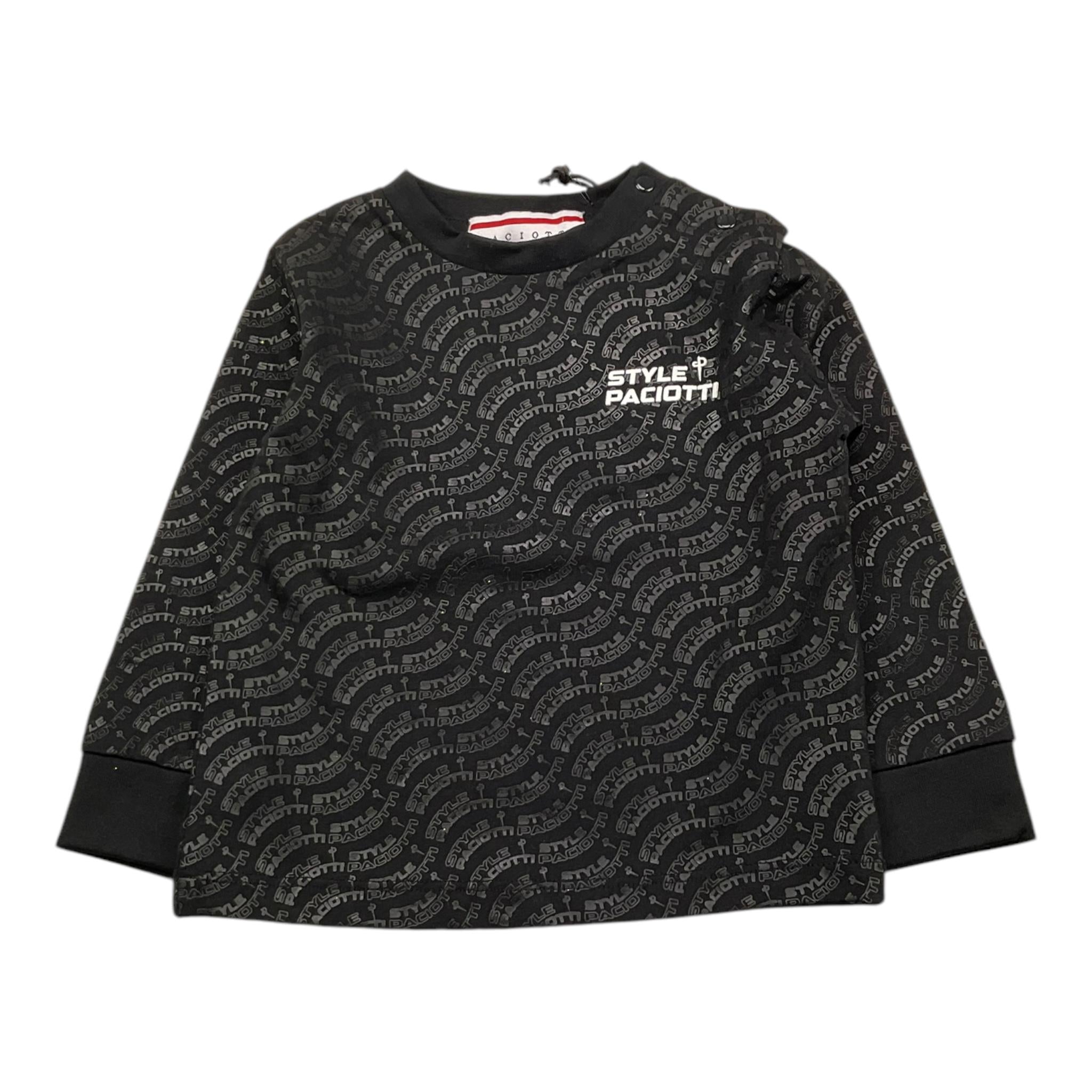 CESARE PACIOTTI shirt girocollo tinta unita con stampa Nero per Neonato TSP5314B NERO CESARE PACIOTTI 