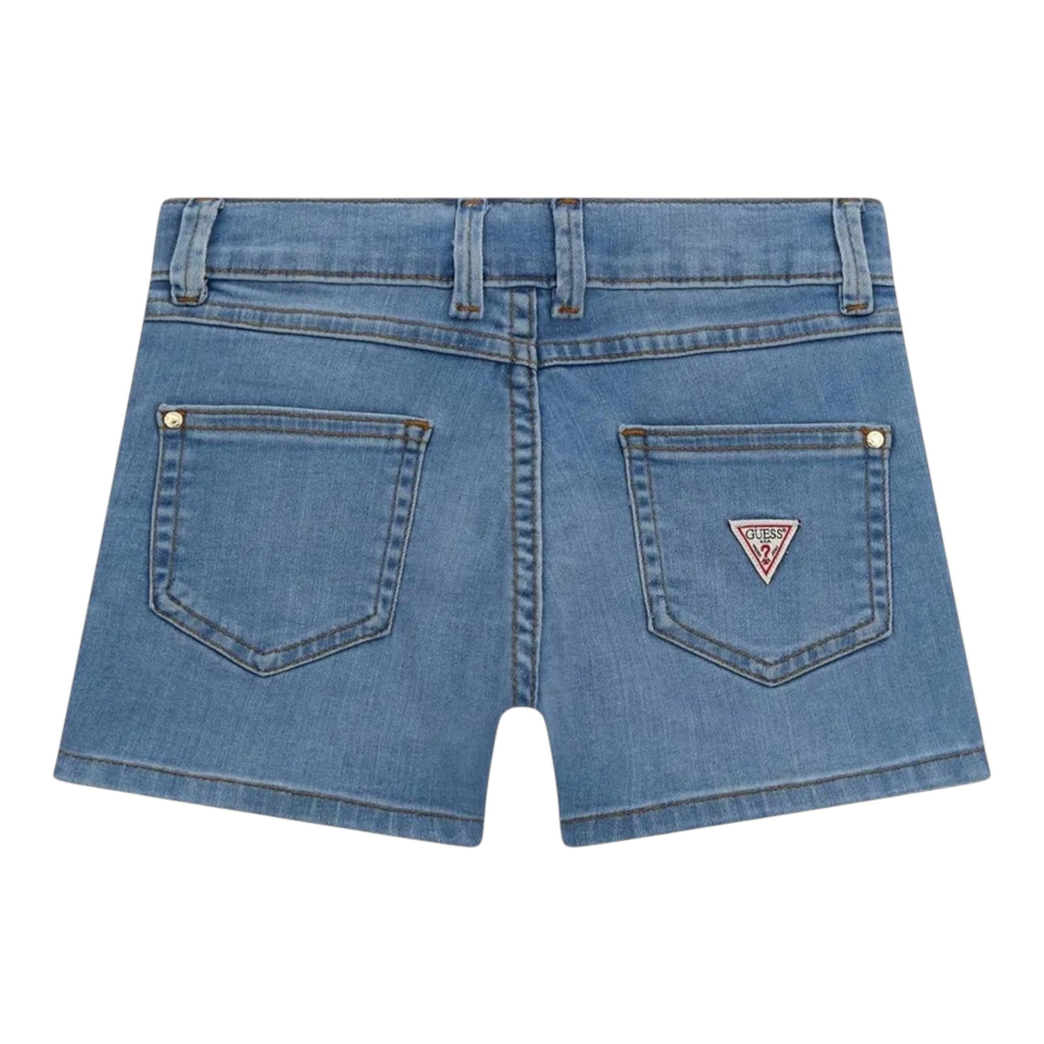 Guess Shorts Tinta Unita In Denim per Neonato K4RD09D4CA0 AZZURRO GUESS 
