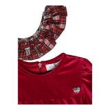 MONNALISA abito tinta unita in velluto Rosso per Neonata 31D913 ROSSO MONNALISA 