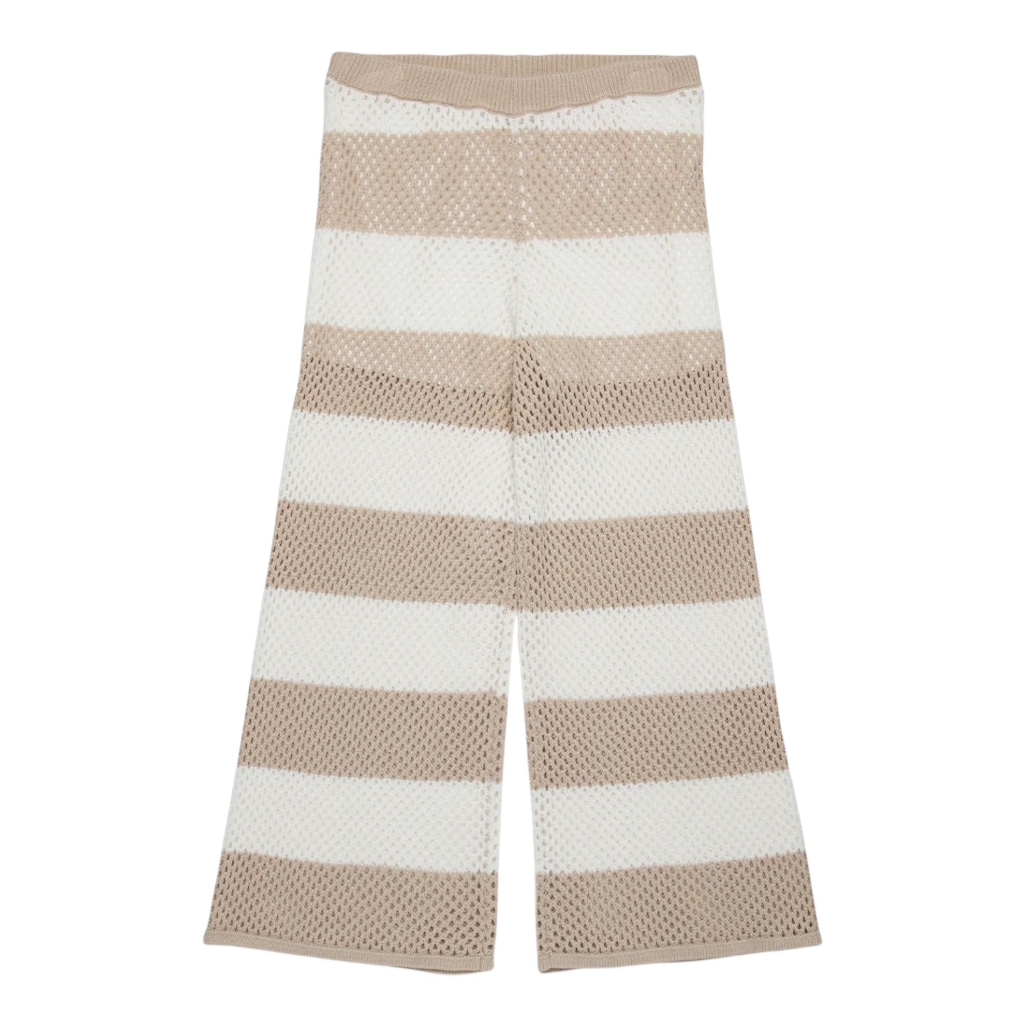 Max&Co. Pantalone Bicolore Traforaro per Bambina MX0176 BIANCO/BEIGE MAX&Co. 
