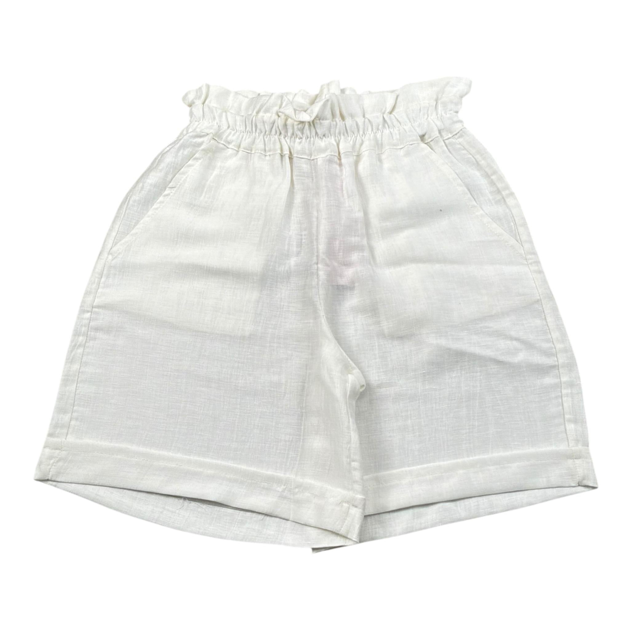 Kaos Short Tinta Unita con Elastico In Vita per Bambina KS193 BIANCO KAOS 