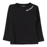 BALMAIN shirt girocollo tinta unita cn logo Nero per Bambino BV8P60 NERO BALMAIN 