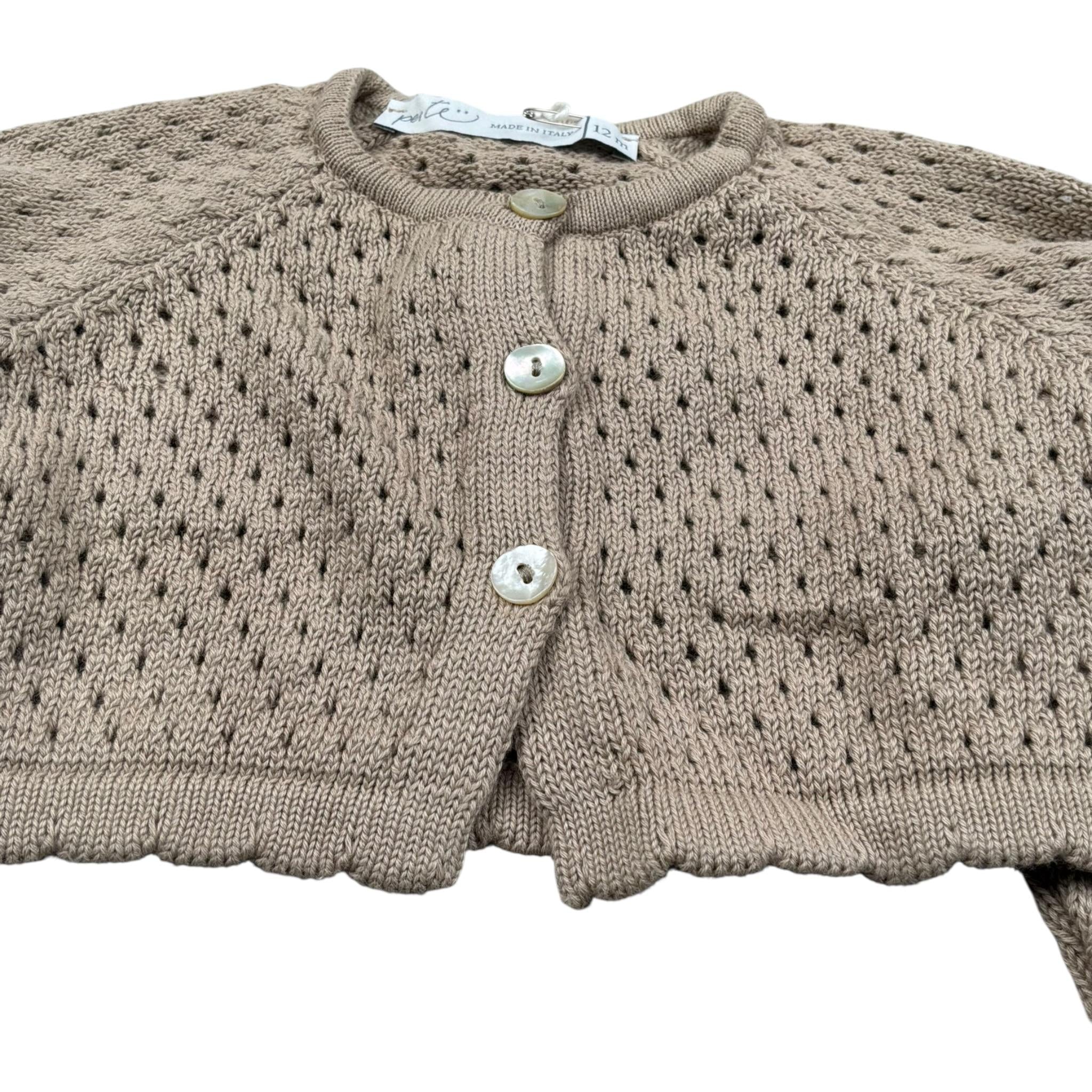 Per Te Coprispalle Tinta Unita Traforato per Neonata 33935 SABBIA PER TE 