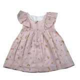 La Stupenderia Abito Mezza Manica Tinta Unita con Ricami Fiori per Neonata TJAB72X ROSA LA STUPENDERIA 