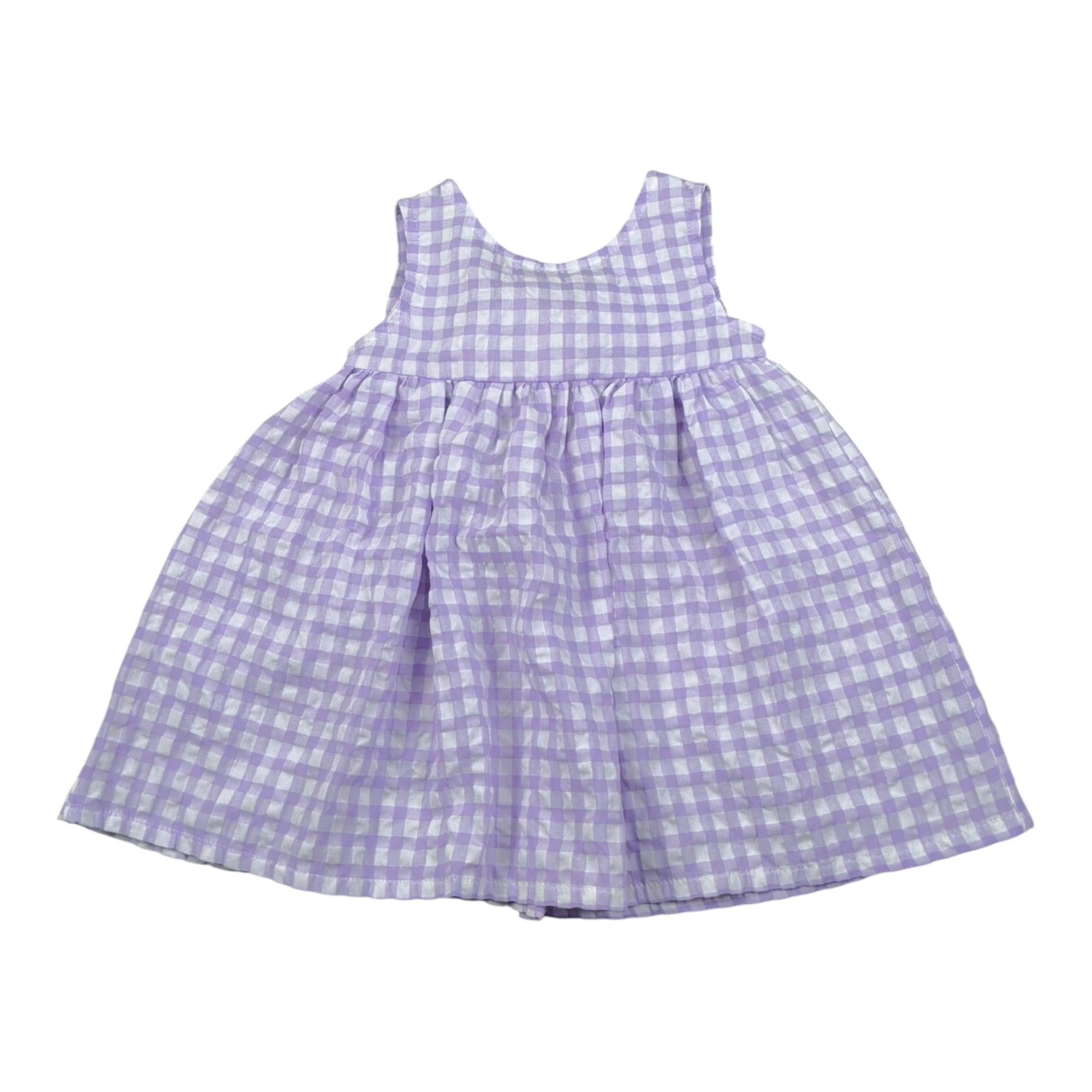 Magil Abito Bicolore con Fantasia A Quadri per Bambina HN20106 BIANCO/LILLA MAGIL 