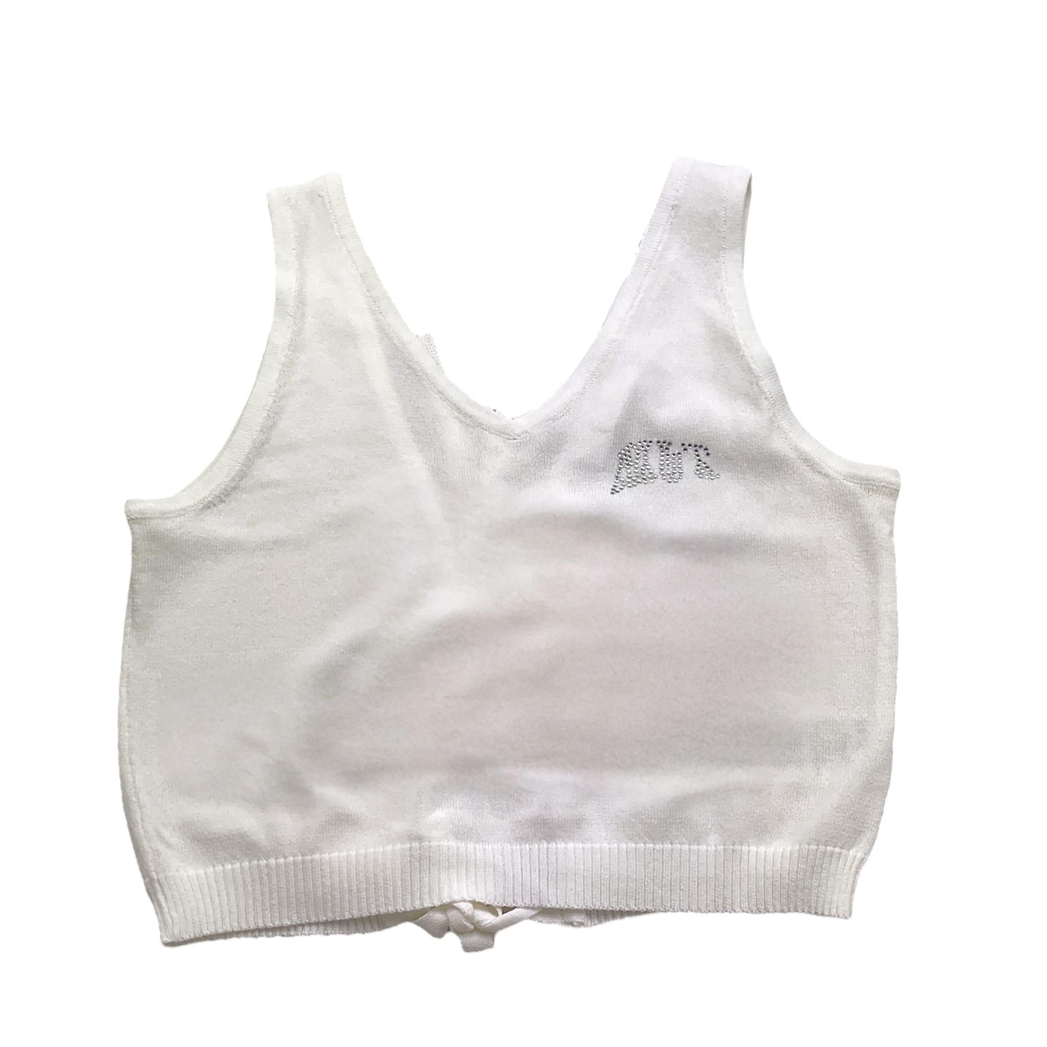 Met Top Tinta Unita con Brillantini per Bambina ME264 BIANCO MET 