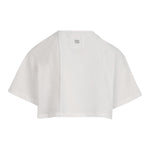 Dou Dou T-Shirt Girocollo Tinta Unita Modello Crop per Bambina DW8A51X BIANCO DOU DOU 