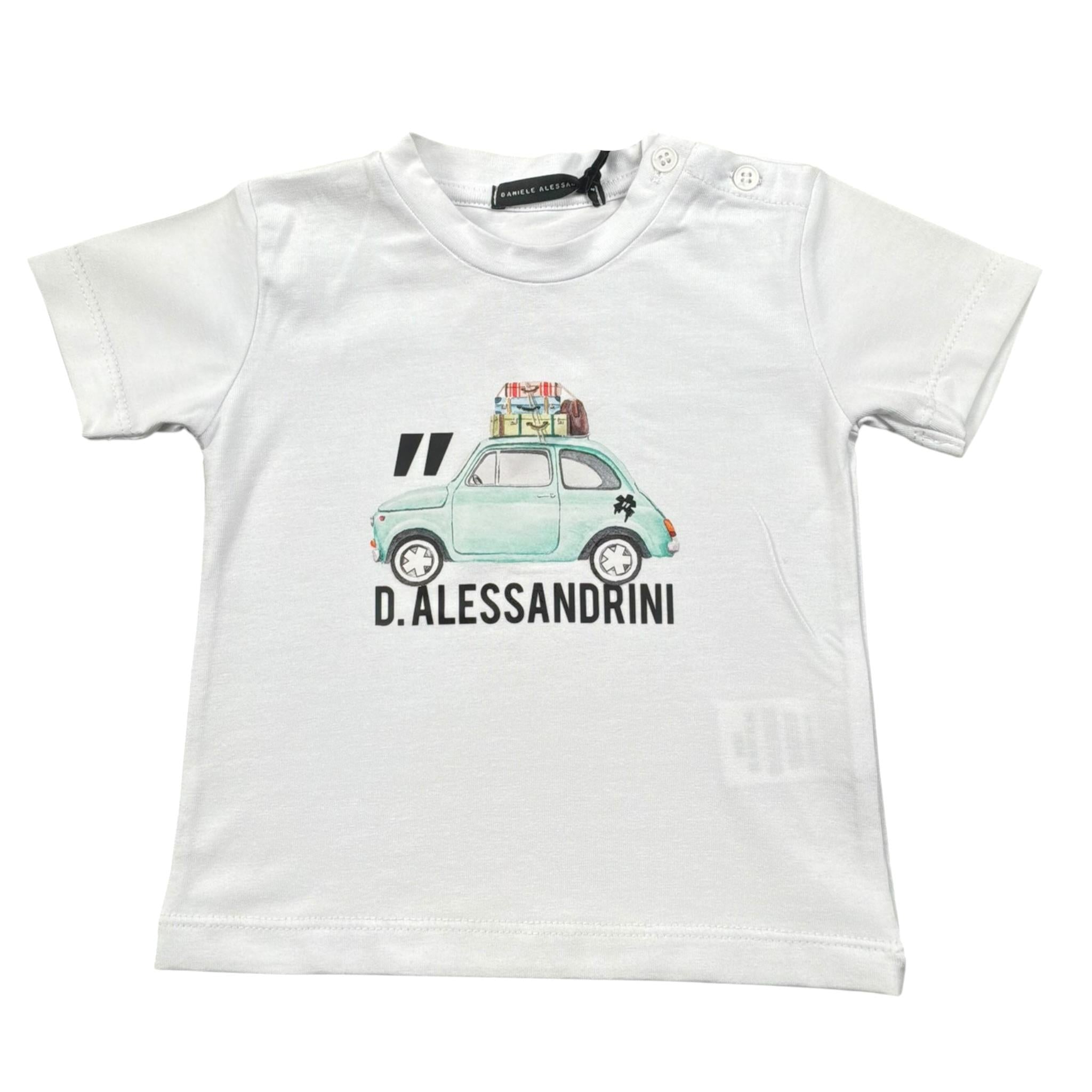 Daniele Alessandrini T-Shirt Girocollo Tinta Unita con Stampa per Neonato 1296M00237XX BIANCO DANIELE ALESSANDRINI 