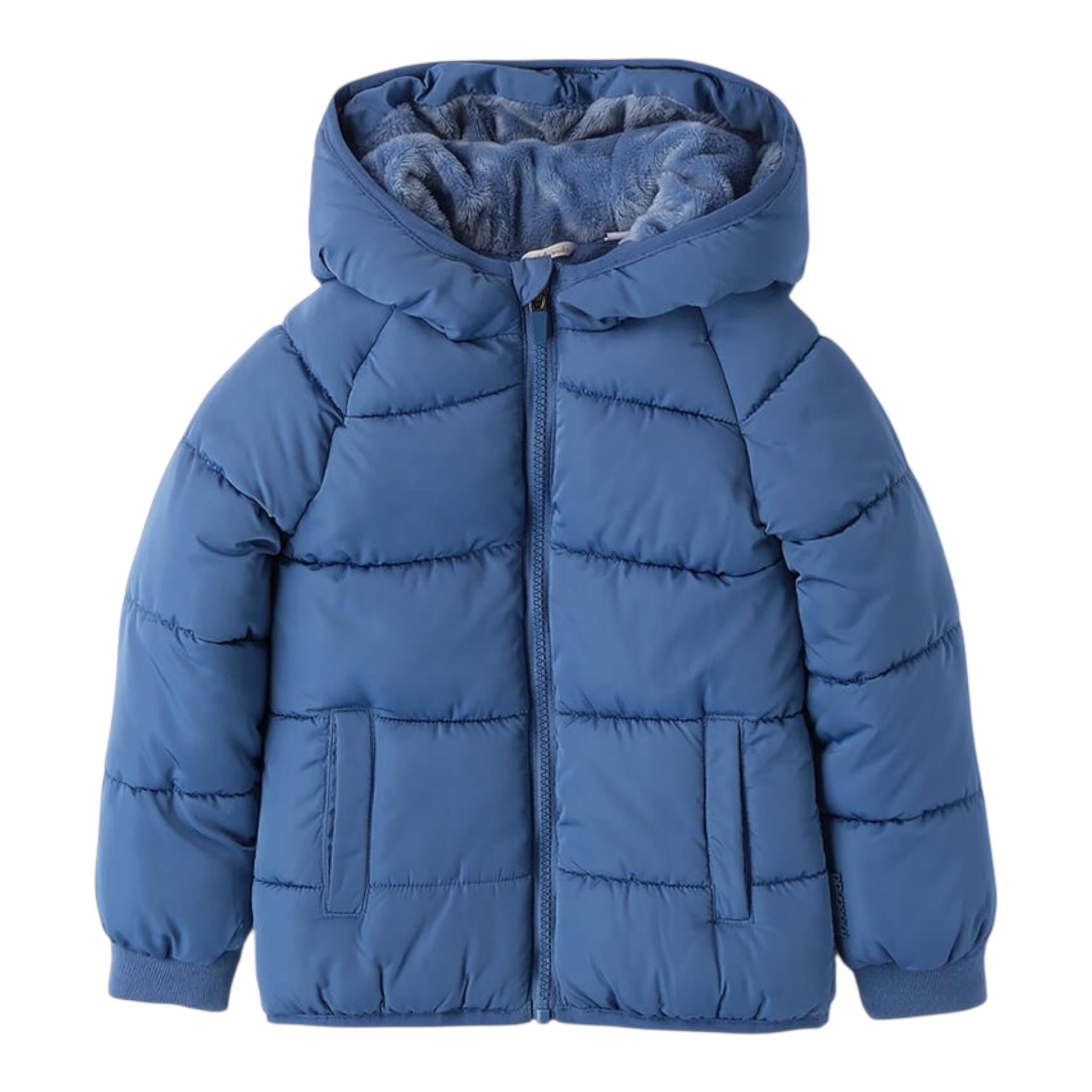 MINI BANDA giubbino tinta unita con zip e cappuccio Blu per Neonato 3A633X BLU MINI BANDA 