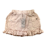 Bamboom+Babies Solid Color Perforated Skirt With Pink Embroidery For Baby Girl