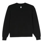 MARCELO BURLON felpa chiusa girocollo tinta unita con logo Nero per Bambino CBBA001F23 NERO MARCELO BURLON 