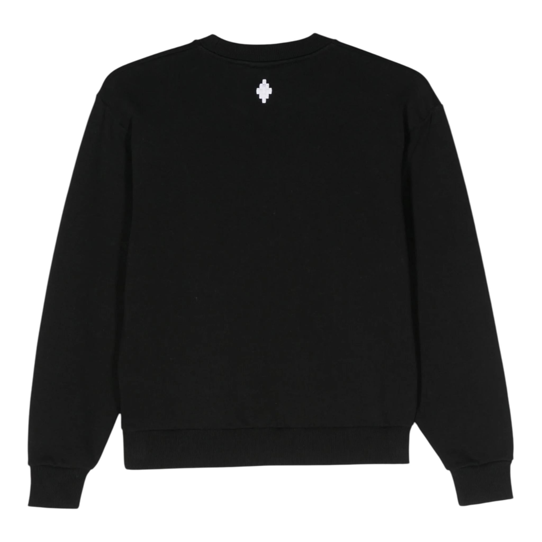 MARCELO BURLON felpa chiusa girocollo tinta unita con logo Nero per Bambino CBBA001F23 NERO MARCELO BURLON 