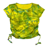 F**K T-Shirt Crop Model Solid Color With Green Pattern For Girls