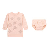 GUESS abito manica lunga tinta unita con brillantini e culotte Rosa per Neonata A4YK08KA6V4 ROSA GUESS 