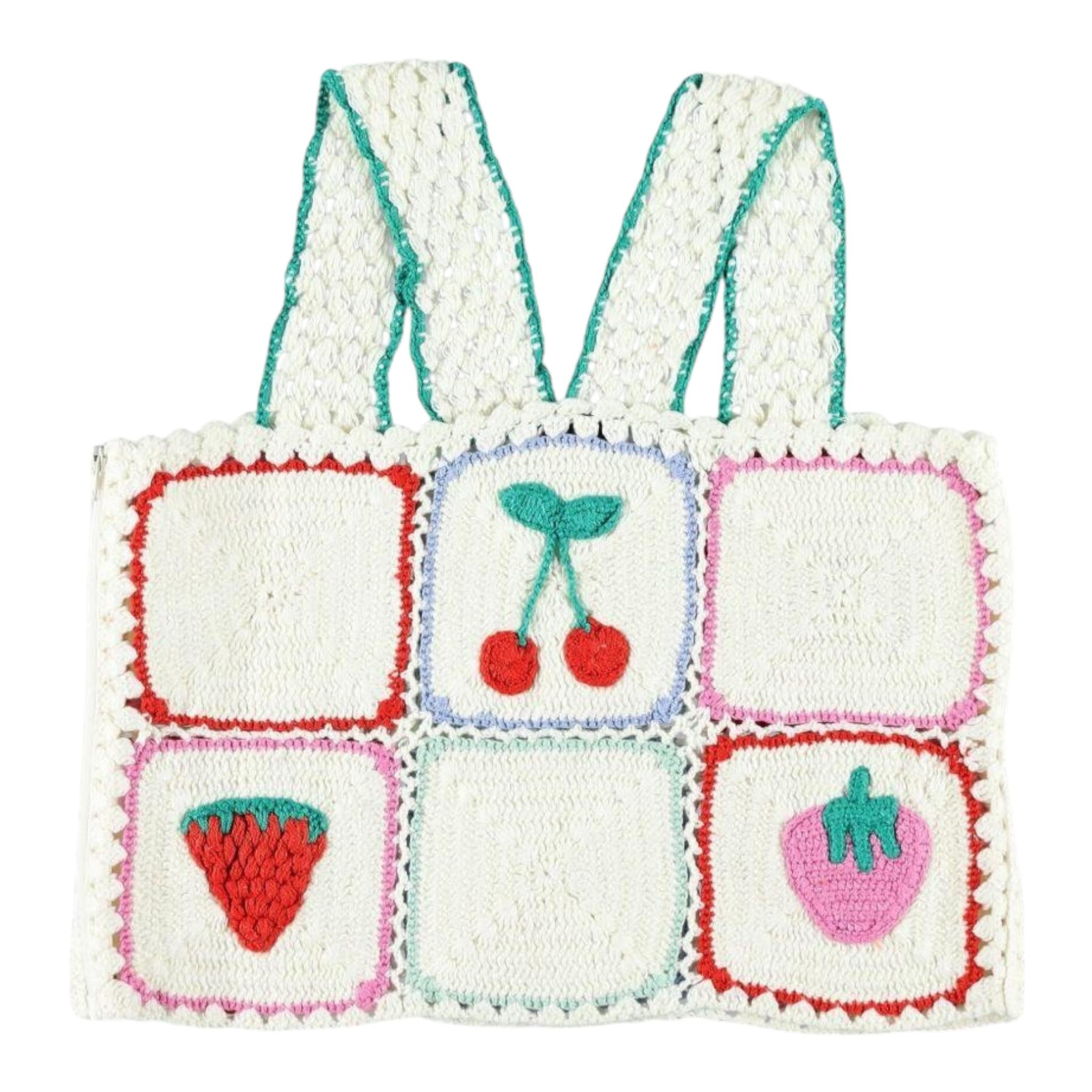 Stella Mccartney Top In Filo Tinta Unita con Ricami per Bambina TW9A22 PANNA STELLA McCARTNEY 