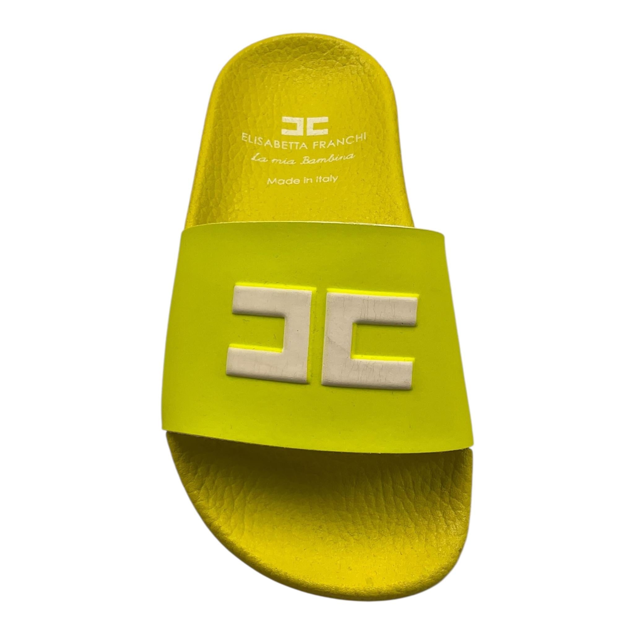 Elisabetta Franchi Ciabatte Tinta Unita con Logo per Bambina F3A0E0074 GIALLO ELISABETTA FRANCHI 